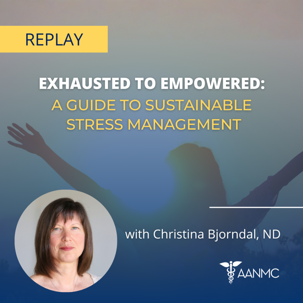 Move from exhausted to empowered with proven holistic strategies that address stress, anxiety and depression. Discover the 5 Rs of stress management and how to reset your nervous system with Dr. Bjorndal, ND.
